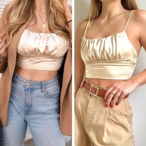 Zara satin crop top - size small